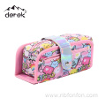 Two fold pen bag with printed zipper